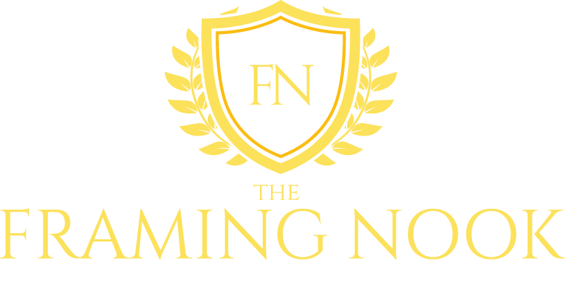 GoldWht The Framing Nook Logo