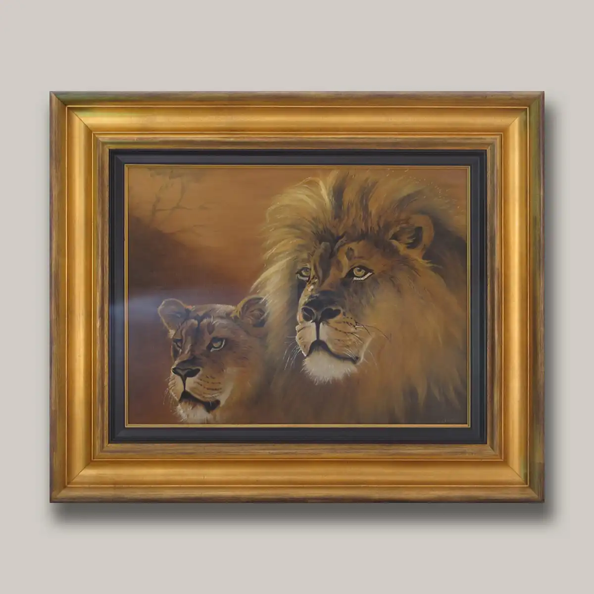 Frame for Canvas Painting Lions